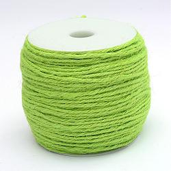 Corda di iuta colorata, corda di iuta, spago di iuta, 3-ply, per fare gioielli, verde chiaro, 2mm, circa 109.36 iarde (100 m)/rotolo