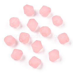 Perlas de acrílico esmerilado, facetados, cono, rosa, 6x5.5mm, agujero: 1.5 mm, aproximamente 6770 unidades / 500 g
