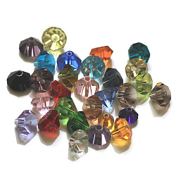 Imitazione branelli di cristallo austriaco, grado aaa, sfaccettato, diamante, colore misto, 7x5mm, Foro: 0.9~1 mm