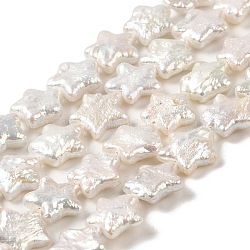 Fili di perle di keshi di perle barocche naturali, perla d'acqua dolce coltivata, stella, grado 7 un, vecchio pizzo, 10~12.5x10~11x3~5mm, Foro: 0.5 mm, circa 38pcs/filo, 15.35~15.55'' (39~39.5 cm)