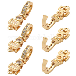 BENECREAT 6PCS Real 18K Gold Plated Brass Folding Clasp, Cubic Zirconia Necklace Extender, Folding Extension Jewelry Clasp for Bracelet Necklace Anklet Jewelry Making Pendant Connector