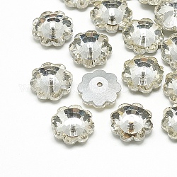 Perles en verre, dos plaqué, facette, flocon de neige, clair, 12x4.5mm, Trou: 1mm