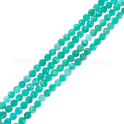 NBEADS About 226 Pcs 3~3.5mm Micro Faceted Gemstone Beads, Russia Amazonite Beads Natural Stone Beads Curtain Beads Loose Beads for Necklace Bracelet Jewelry Making, Hole: 0.3mm