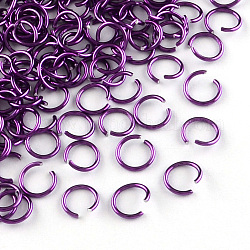 Алюминиевая проволока открыты кольца прыжок, темно-фиолетовый, 18 датчик, 8x1.0 мм, Около 18000 шт / 1000 г