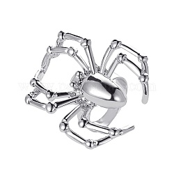 Anello regolabile in lega di ragno per halloween, platino, diametro interno: 17.5~21mm