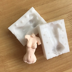 Moule de corps de poupée artisanale en silicone bricolage, pour fondant, fabrication de pâte polymère, une résine époxy, fabrication de poupée, corps, blanc, 67x54x18mm