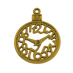 Pendenti in lega di orologio, stile tibetano, cadmio & nichel &piombo libero, oro antico, 39x30x2mm, Foro: 2 mm, circa 174pcs/836g