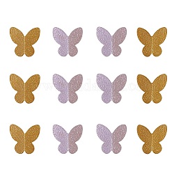 Cabochon in lega, farfalla, d'oro e d'argento, 7.5x7.5x2mm, 2 colori, 40 pz / colore, 80pcs/scatola
