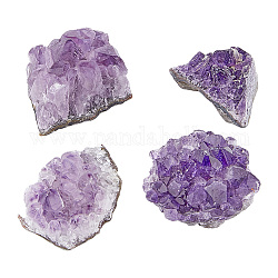 SUPERFINDINGS 4Pcs 4 Style Natural Amethyst Clusters Crystal Cluster Gemstone Irregular Natural Druzy Geode 37~70x26.5~45x19~40mm Electroplated Cluster Geode