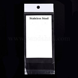 Sacchetti di cellofan rettangolo, con scheda display orecchino, bianco, 18x7.5 centimetro, spessore unilaterale: 0.03mm, misura interna: 12x7.5 cm, scheda display: 11x6.5x0.045 cm