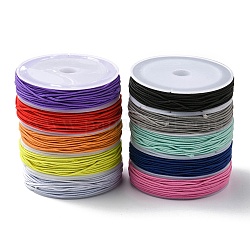 10 rouleaux de cordon élastique rond en polyester 10 couleurs, cordon élastique réglable, avec bobine, couleur mixte, 1mm, environ 10.94 yards (10 m)/rouleau, 1 couleur / rouleau