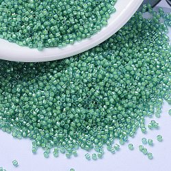 Perline miyuki delica, cilindro, perline giapponesi, 11/0, (db2053) luminoso verde sirena, 1.3x1.6mm, Foro: 0.8 mm, circa 10000pcs/scatola, 50 g / borsa