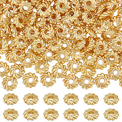 Benecreat 160 個合金スペーサービーズ  長持ちメッキ  花  ゴールドカラー  4.8x1.5mm  穴：1.2mm