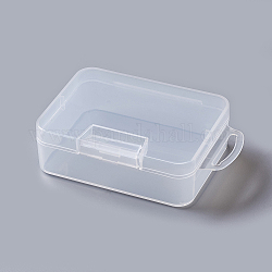 Plastic Bead Containers, Rectangle, Clear, 10.5x6.5x3cm
