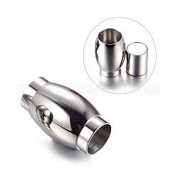 Stainless Steel Magnetic Clasps, Barrel, Stainless Steel Color, 20x12.5mm, Hole: 8mm