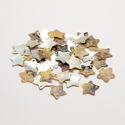Star Natural Akoya Shell Charms, Mother of Pearl Shell Pendants, Tan, 14x1mm, Hole: 1mm, about 720pcs/bag
