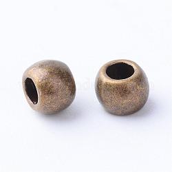 Tibetischen Stil Legierung Zwischenperlen, Rondell, Cadmiumfrei und Nickel frei und Bleifrei, Antik Bronze, 6x4 mm, Bohrung: 3 mm, ca. 2500 Stk. / 1000 g