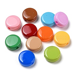 Opake Legierung Perlen, Flachrund, Mischfarbe, 17.5x18x7 mm, Bohrung: 2.5 mm