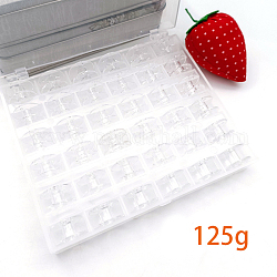 Прозрачные пластиковые бобышки, держатели швейных ниток, для швейных инструментов, с ящиком для хранения, прозрачные, 20x10 мм, отверстие : 6 мм, 36 шт / комплект
