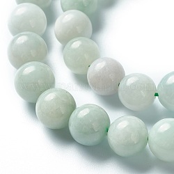 Perles de jadéite naturel brins, ronde, Grade a, 10mm, Trou: 1.2mm, Environ 39 pcs/chapelet, 15.35 pouce (39 cm)