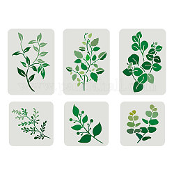 FINGERINSPIRE 6 pcs Watercolor Leaves Painting Stencil 2 Size Reusable Leaves Drawing Template Ivy Decoration Stencil Leaf Plants Stencil for Painting on Wall, Wood, Furniture, Fabric and Paper