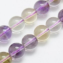 Chapelets de perles en amétrine naturelle, ronde, 10mm, Trou: 1mm