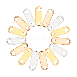 Arricraft 30 paires de languettes de chaîne en acier inoxydable 3 couleurs, connecteurs d'extension de chaîne, ovale, couleur mixte, 11x3.5x0.7mm, Trou: 1.4mm, 10 paires / couleur