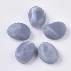 Perles acryliques, pierre d'imitation, mat, haricot , gris clair, 24x19x11.5mm, Trou: 1.8mm, environ 146 pcs/500 g