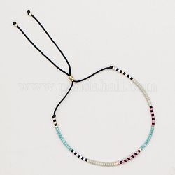 Bracelet coulissant en perles de verre pour femme, gris clair, 11 pouce (28 cm)