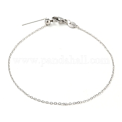 304 pulseras de cadenas de cable ajustables con cuentas de acero inoxidable para mujer, color acero inoxidable, 21.7x0.1 cm.
