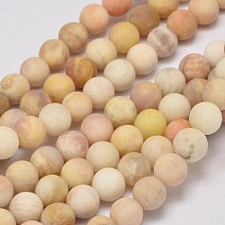 Round Natural Yellow Sunstone Beads Strands, 10mm, Hole: 1mm, about 39pcs/strand, 15.4 inch