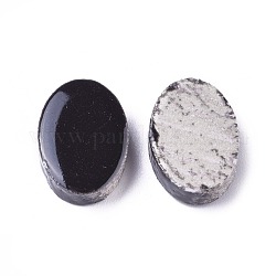 Cabuchones de porcelana, oval, negro, 12.5x18x5 mm, 60 unidades / bolsa