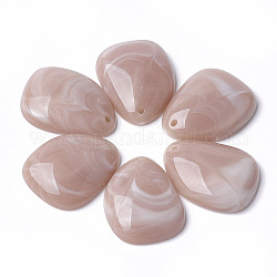 Colgantes de acrílico, estilo de imitación de piedras preciosas, marrón rosado, 30x23x7mm, agujero: 1.8 mm, aproximamente 153 unidades / 500 g