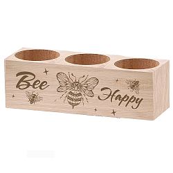 Creatcabin деревянный подсвечник для чайной свечи «Счастливая пчела» набор из 3 подсвечника с медоносными пчелами, мемориальные свечи, украшения для стола, подарки на память о потере любимых, 6.5 x 5.5 дюйма (без свечей)