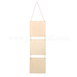 Tablas colgantes de madera, diy accesorios, con cuerda de algodón, burlywood, 71x15x0.5 cm