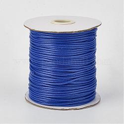 Umweltfreundliche koreanische gewachste Polyesterschnur, Blau, 1 mm, ca. 169.51~174.98 Yard (155~160m)/Rolle