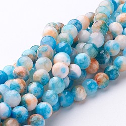 Natur persische Jade Perlen Stränge, gefärbt, Runde, Licht Himmel blau, 6 mm, Bohrung: 1 mm, ca. 62 Stk. / Strang, 16 Zoll