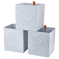 Caja de almacenamiento de cesta de fieltro de estilo nórdico, para guardar la toalla de casa, juguete, libros, cuadrado, gainsboro, 235x230x255mm