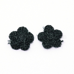 Accesorios de adorno de tejido de hilo de lana hecho a mano, para hacer manualidades de diy, flor, gris pizarra oscuro, 15x3mm