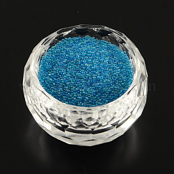 AB-色はDIYの3Dネイルアート装飾ミニガラスビーズをメッキ  小さなキャビアネイルビーズ  ドジャーブルー  0.6~0.8mm