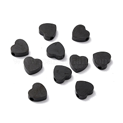 Ионное покрытие (ip) 304 шарик из нержавеющей стали, сердце, металлический черный, 8.5x9x3 мм, отверстие : 1.8 мм
