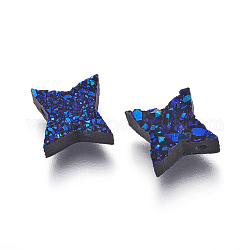 Бусы имитация друзы из драгоценных камней, звезда, темно-синий, 8.5x8.5x3.3~4 мм, отверстие : 1.2 мм