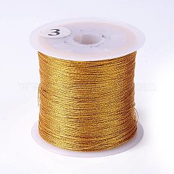 3-Ply Metallic Thread, for Jewelry Making and Embroidery, Round, Goldenrod, 0.2mm, about 109.36 Yards(100m)/Roll