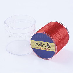 Japanische flache elastische Kristallschnur, elastischer Perlenfaden, für Stretcharmbandherstellung, rot, 0.8 mm, 300 Yards / Rolle, 900 Fuß / Rolle
