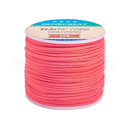 Cuerda elástica, Poliéster exterior y núcleo de látex, rojo naranja, 2mm, alrededor de 54.68 yarda (50 m) / rollo, 1 rollo / caja