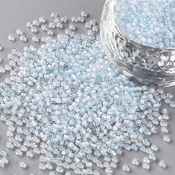 11/0 Grade A Round Glass Seed Beads, Transparent Inside Colours, Light Sky Blue, 2.3x1.5mm, Hole: 1mm, about 48500pcs/pound