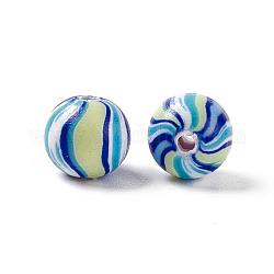 Manuell Polymer Ton Perlen, Runde, königsblau, 8 mm, Bohrung: 2 mm