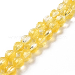 Fili di perline do vetro trasparente, lanterna, giallo, 8.5x7.5x8mm, Foro: 1.2 mm, circa 45~46pcs/filo, 14.37 pollice (36.5 cm)
