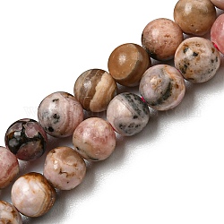 Chapelets de perles en rhodonite naturelle, ronde, 4mm, Trou: 0.6mm, Environ 87 pcs/chapelet, 15.28'' (38.8 cm)