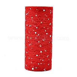 Сетчатые ленты с блестками и пайетками, тюль ткань, для украшения свадебной вечеринки, изготовление украшения юбок, красные, 6 дюйм (150 мм), 10 ярдов / рулон